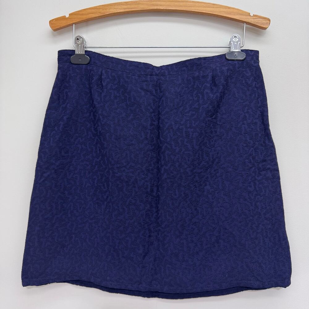 NWT APC Textured A-Line Mini Skirt Navy Blue sz 40/US 6-8 Parisian Coquette Boho